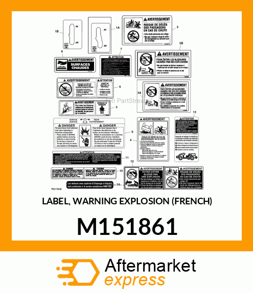 LABEL, WARNING EXPLOSION (FRENCH) M151861