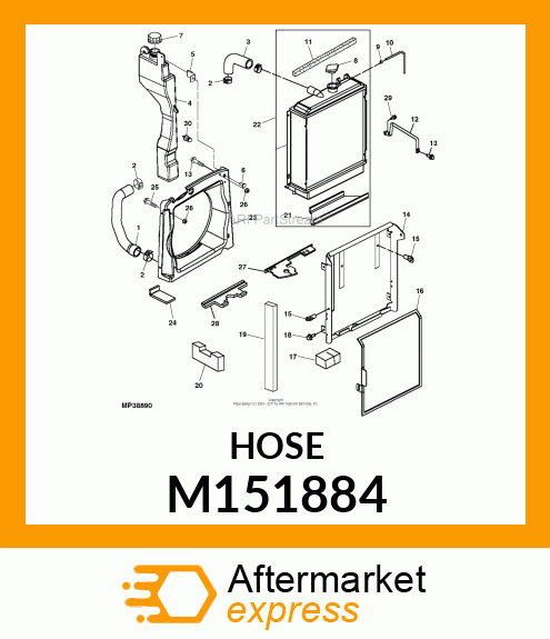 HOSE, UPPER RADIATOR M151884