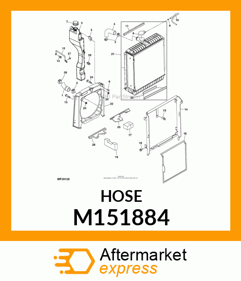 HOSE, UPPER RADIATOR M151884