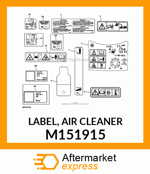 LABEL, AIR CLEANER M151915