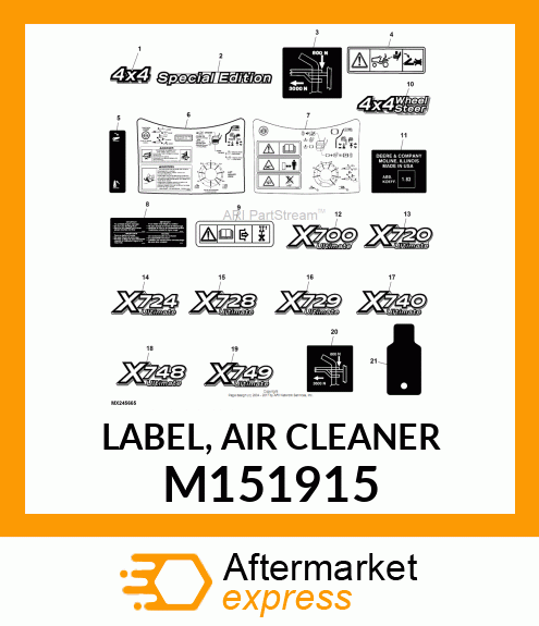 LABEL, AIR CLEANER M151915