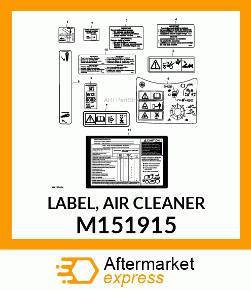 LABEL, AIR CLEANER M151915