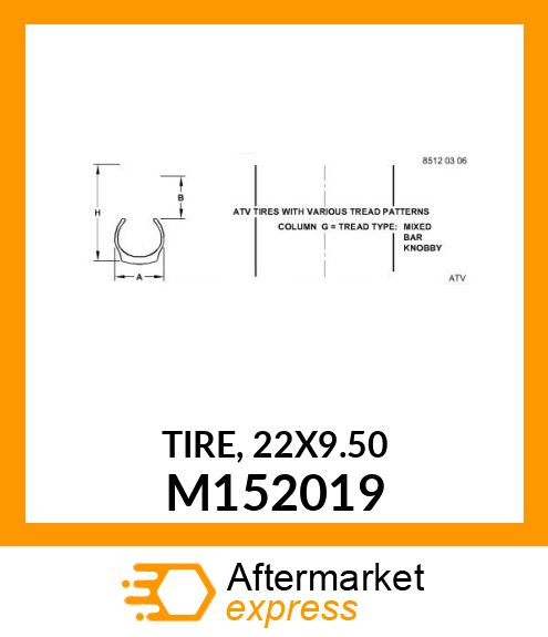 TIRE, 22X9.50 M152019