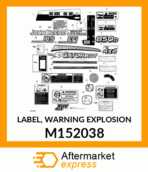 LABEL, WARNING EXPLOSION M152038