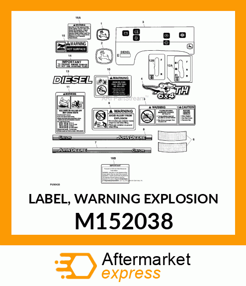 LABEL, WARNING EXPLOSION M152038