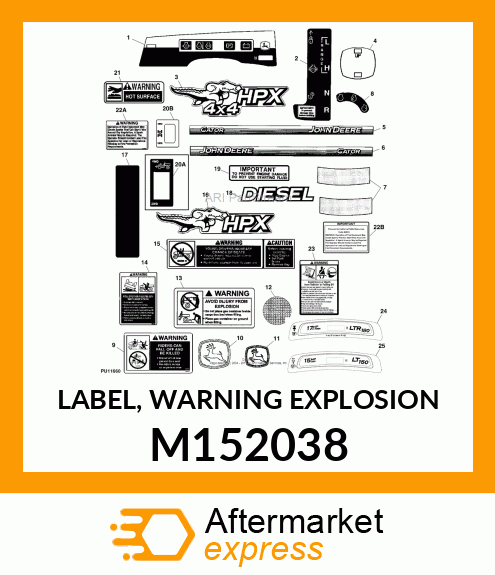 LABEL, WARNING EXPLOSION M152038