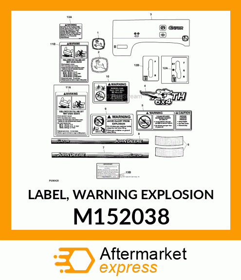 LABEL, WARNING EXPLOSION M152038