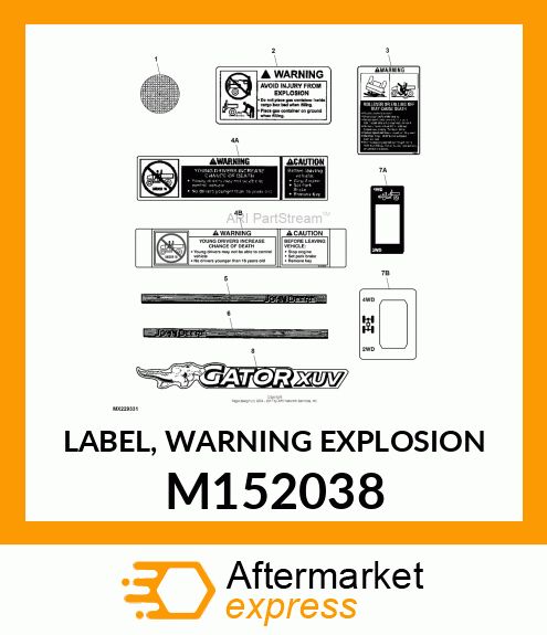 LABEL, WARNING EXPLOSION M152038