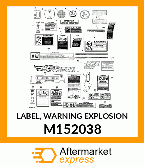 LABEL, WARNING EXPLOSION M152038