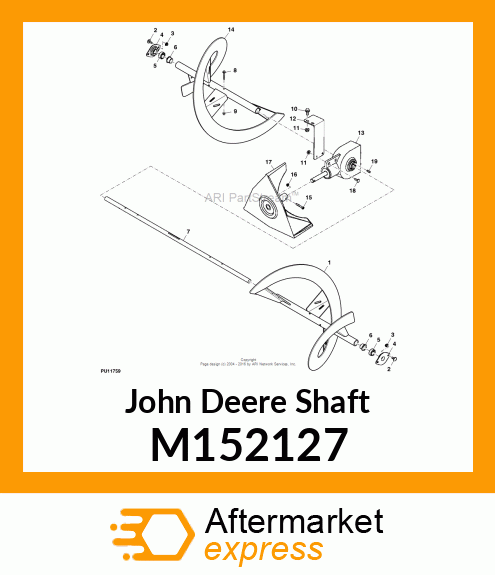 SHAFT, GEAR BOX (47SB AUGER) M152127