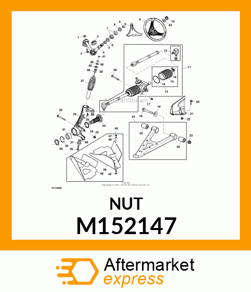 NUT, HEX M16X2 PREVAILING TORQUE M152147