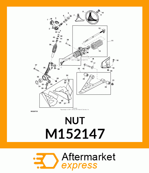 NUT, HEX M16X2 PREVAILING TORQUE M152147