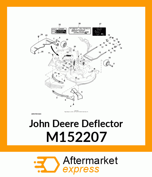 DEFLECTOR, BAFFLE, CENTER 42 MULCH M152207