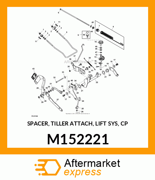 SPACER, TILLER ATTACH, LIFT SYS, CP M152221