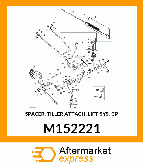 SPACER, TILLER ATTACH, LIFT SYS, CP M152221