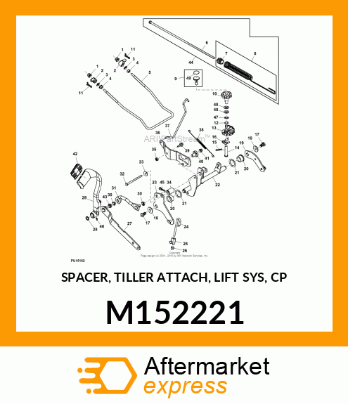 SPACER, TILLER ATTACH, LIFT SYS, CP M152221