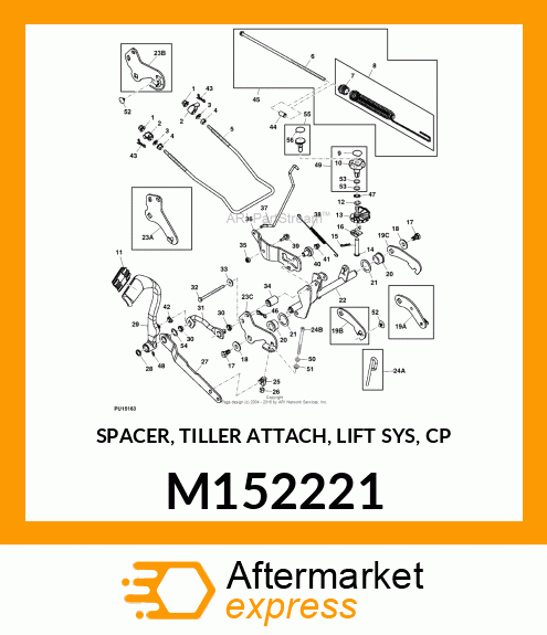 SPACER, TILLER ATTACH, LIFT SYS, CP M152221