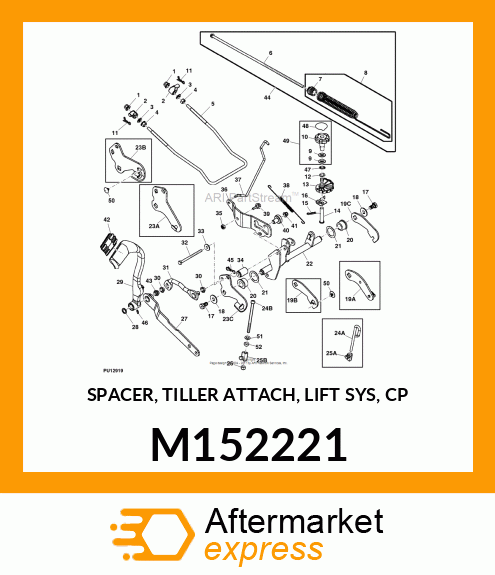 SPACER, TILLER ATTACH, LIFT SYS, CP M152221