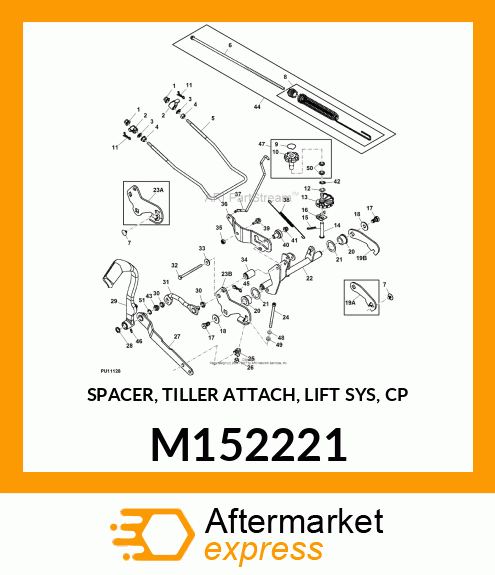 SPACER, TILLER ATTACH, LIFT SYS, CP M152221