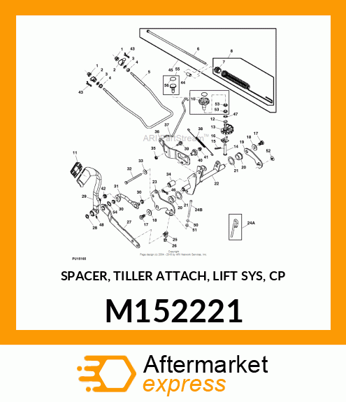 SPACER, TILLER ATTACH, LIFT SYS, CP M152221