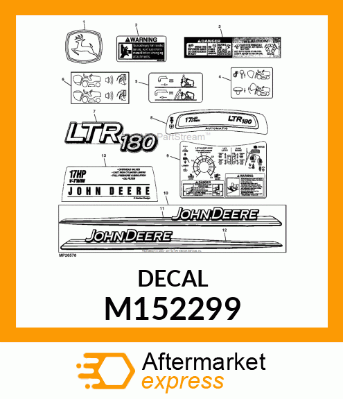 LABEL, LTR180 INSTRUMENT PANEL M152299