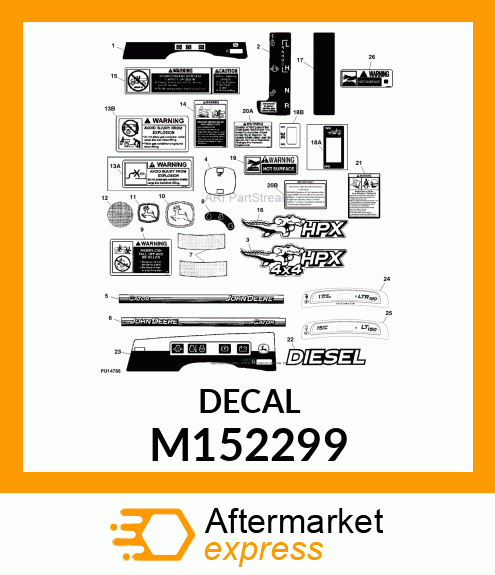 LABEL, LTR180 INSTRUMENT PANEL M152299