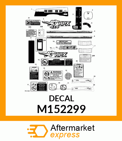 LABEL, LTR180 INSTRUMENT PANEL M152299