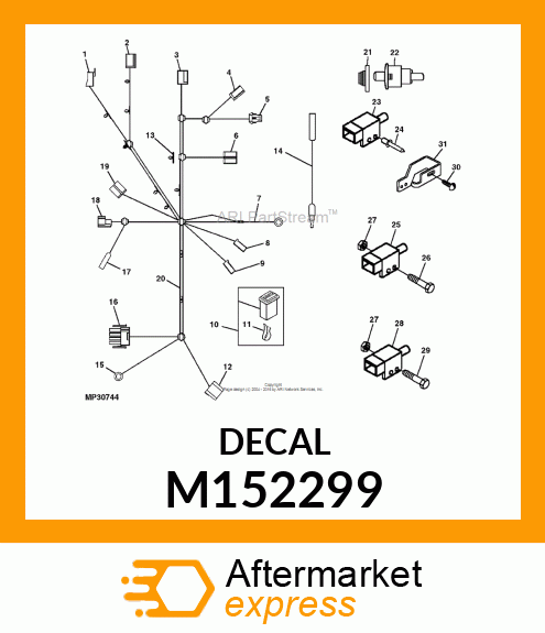 LABEL, LTR180 INSTRUMENT PANEL M152299