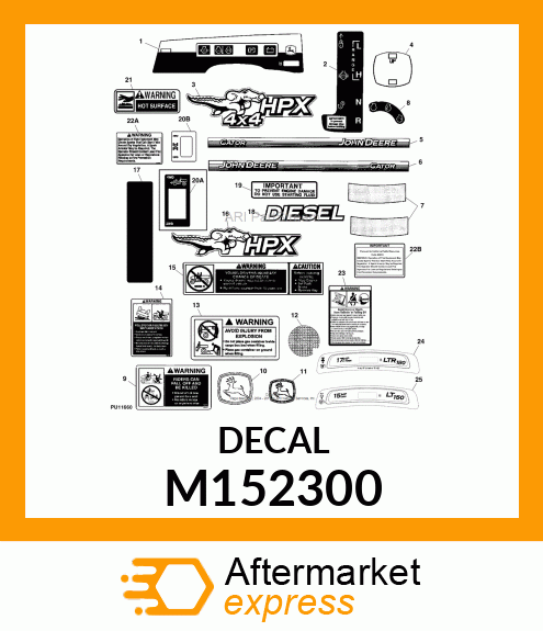 LABEL, LT150 INSTRUMENT PANEL M152300