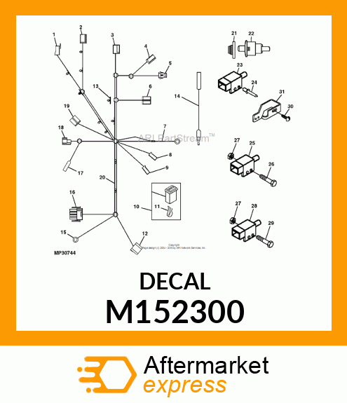 LABEL, LT150 INSTRUMENT PANEL M152300