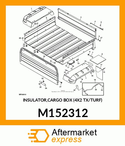 INSULATOR,CARGO BOX (4X2 TX/TURF) M152312