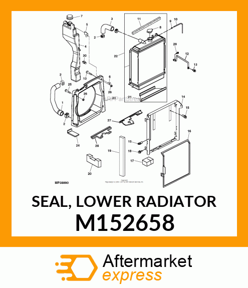 SEAL, LOWER RADIATOR M152658
