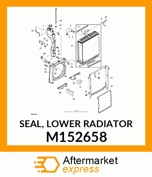 SEAL, LOWER RADIATOR M152658