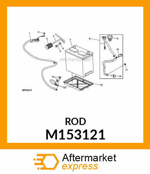 ROD, ROD, BATTERY HOLD M153121