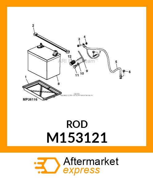 ROD, ROD, BATTERY HOLD M153121