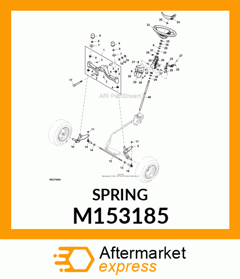 EXTENSION SPRING, SPRING, TILT HAND M153185