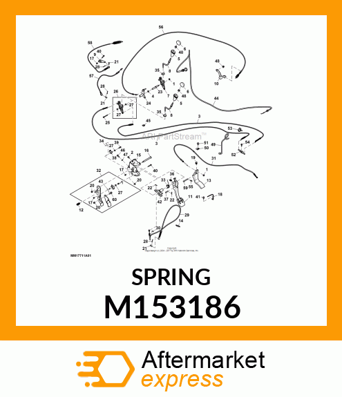 EXTENSION SPRING, SPRING, TILT RETU M153186