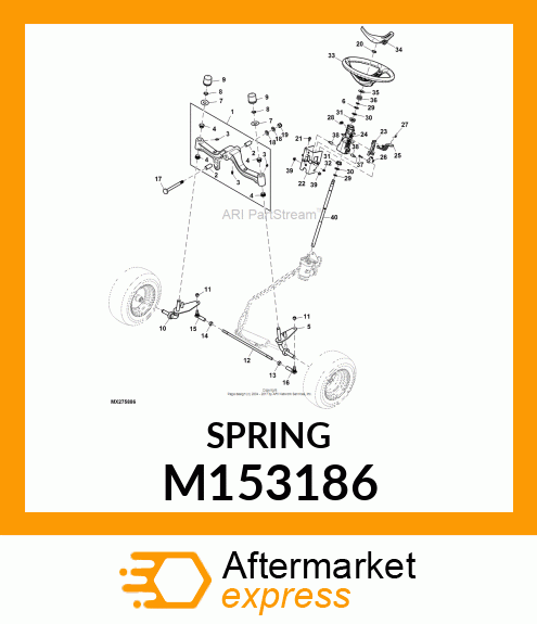 EXTENSION SPRING, SPRING, TILT RETU M153186