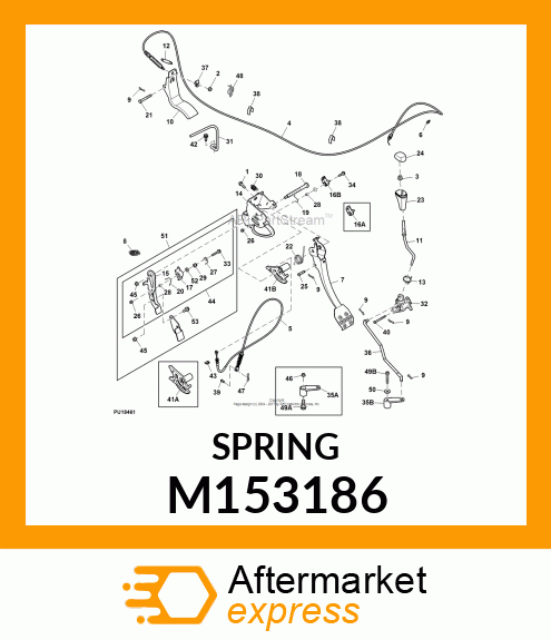 EXTENSION SPRING, SPRING, TILT RETU M153186