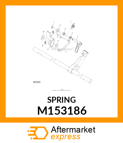 EXTENSION SPRING, SPRING, TILT RETU M153186