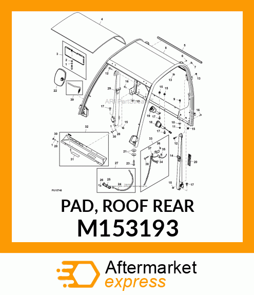 PAD, ROOF REAR M153193