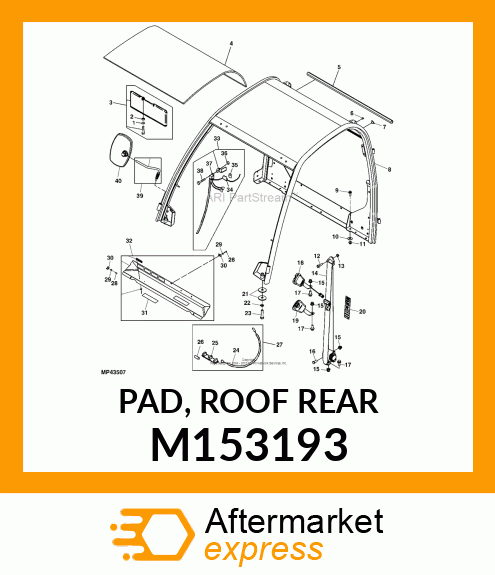 PAD, ROOF REAR M153193