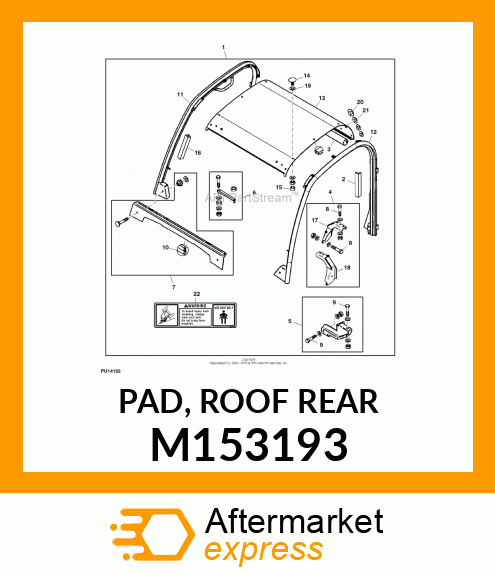 PAD, ROOF REAR M153193