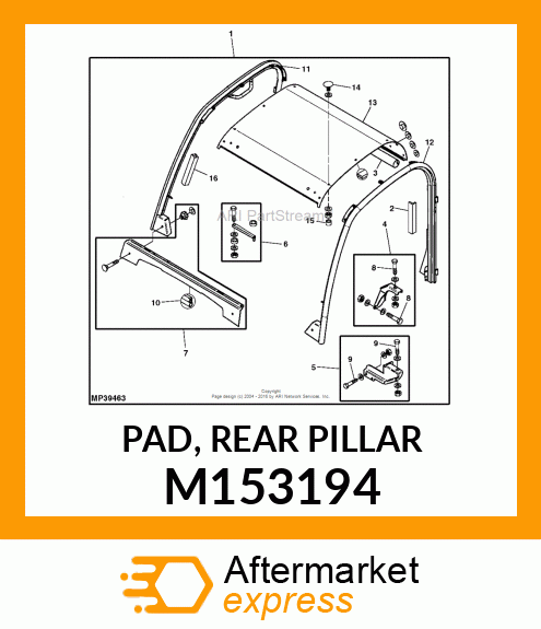 PAD, REAR PILLAR M153194