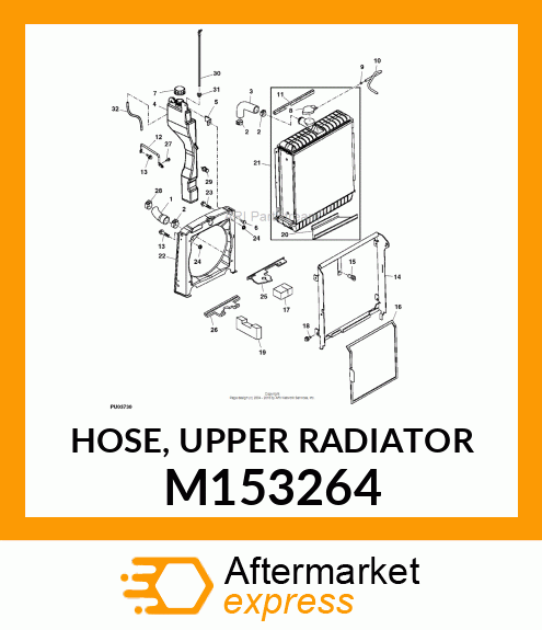 HOSE, UPPER RADIATOR M153264