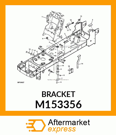 BRACKET, BRACKET,MOWER UPSTOPM1338 M153356