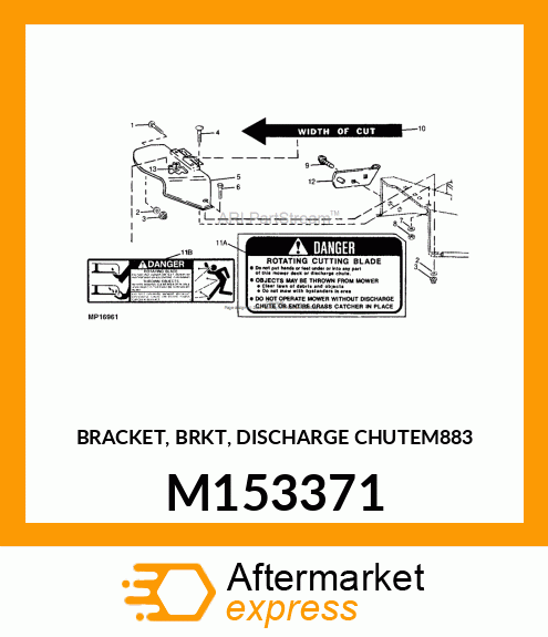 BRACKET, BRKT, DISCHARGE CHUTEM883 M153371