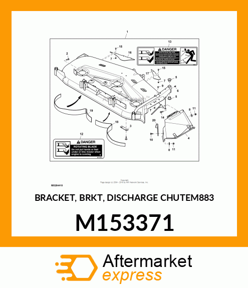 BRACKET, BRKT, DISCHARGE CHUTEM883 M153371