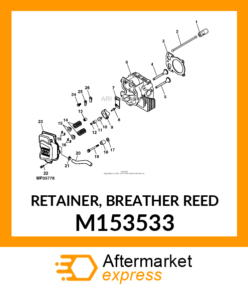 RETAINER, BREATHER REED M153533