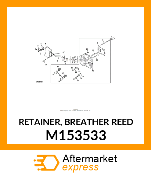 RETAINER, BREATHER REED M153533